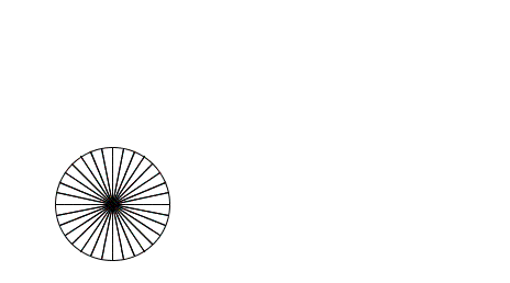 Approcher l'aire du cercle par la somme de petits triangles (animation)